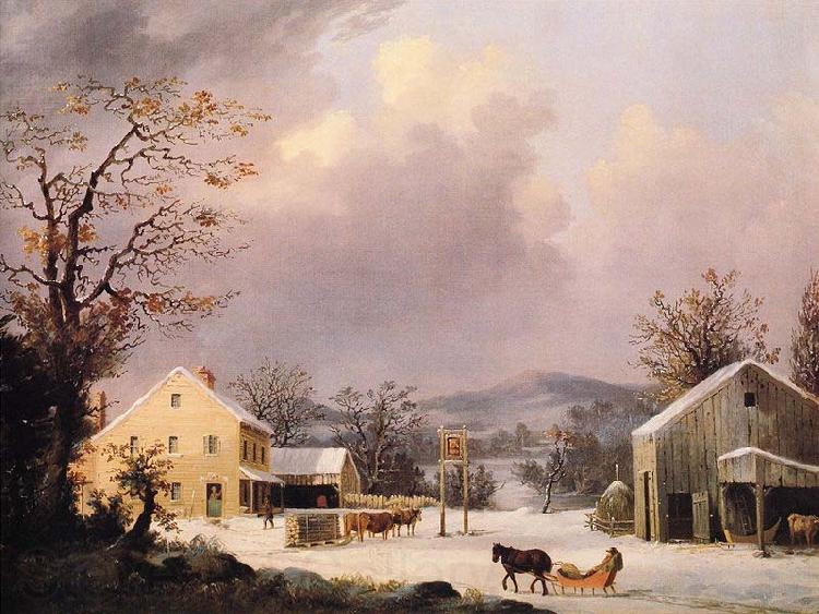 George Henry Durrie Jones Inn, Winter France oil painting art